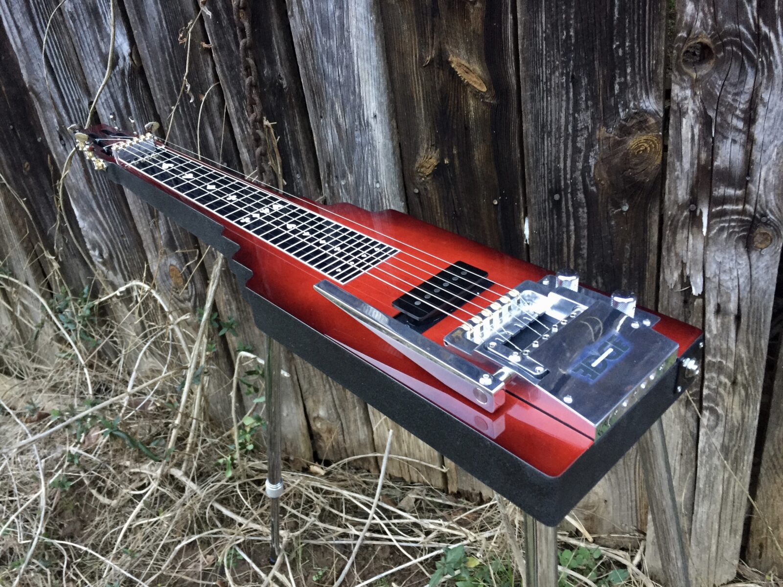 Red lap steel guitar
