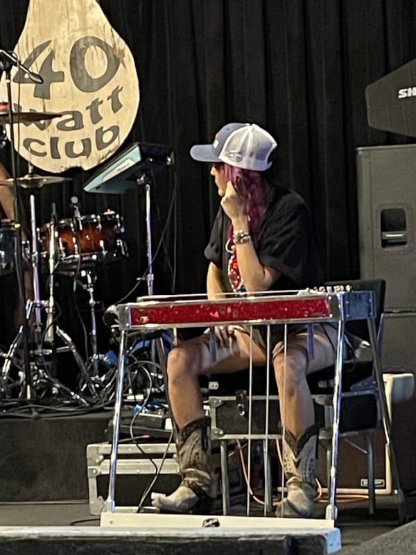 Red Glass Glitter Pedal Steel Guitar