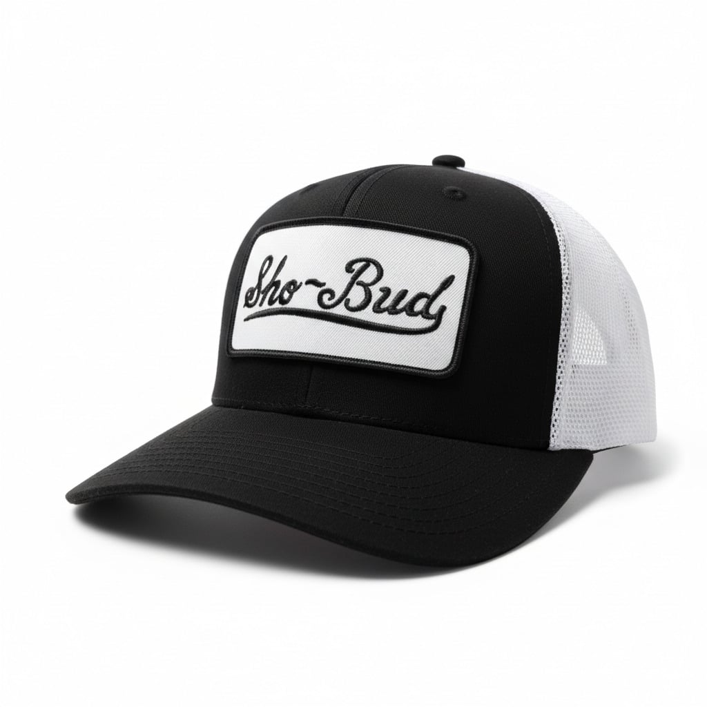 Black and White Sho-Bud Trucker Hat
