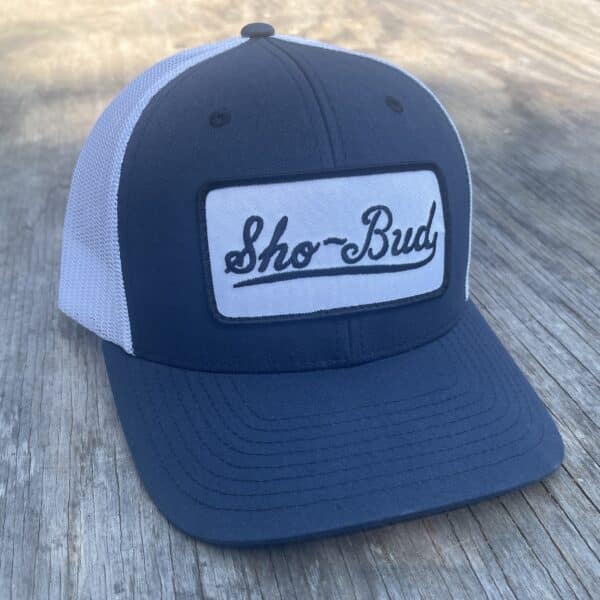 Navy and White Sho-Bud Trucker Hat