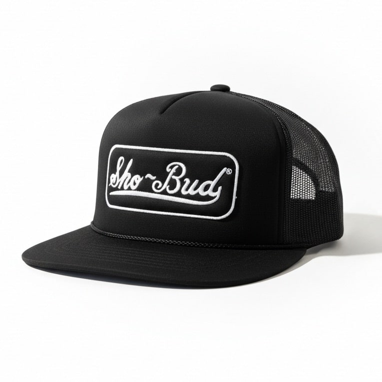 Black Foam Trucker Hat with Sho-Bud Logo