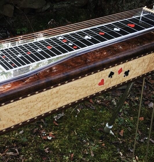 tobacco brown and natural maple pedal steel guitar