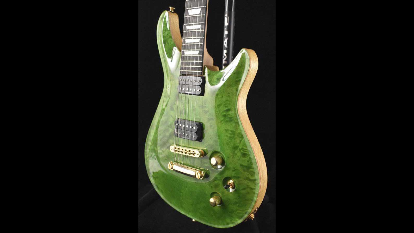 Roman Quicksilver Figured Maple & Korina Transparent Green Top